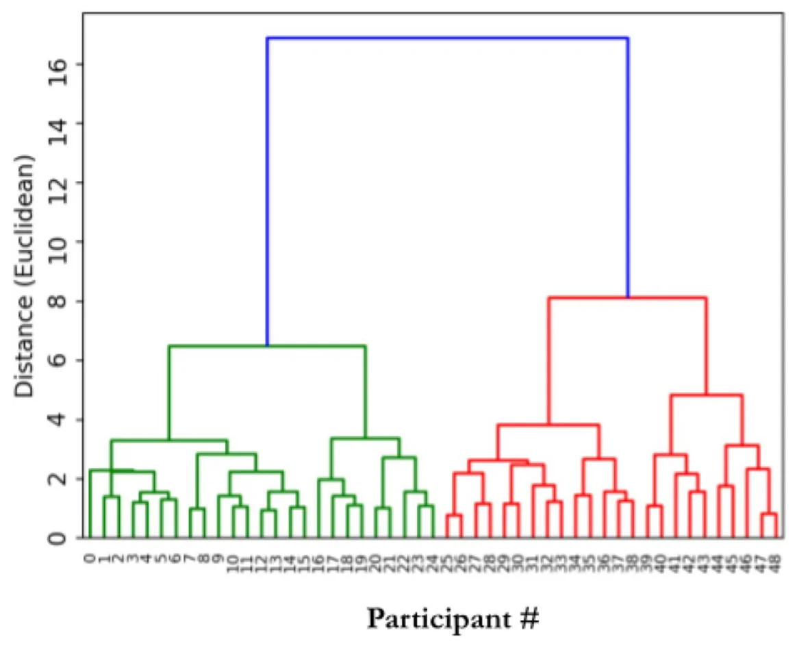 Brain biometric ID cluster tree.